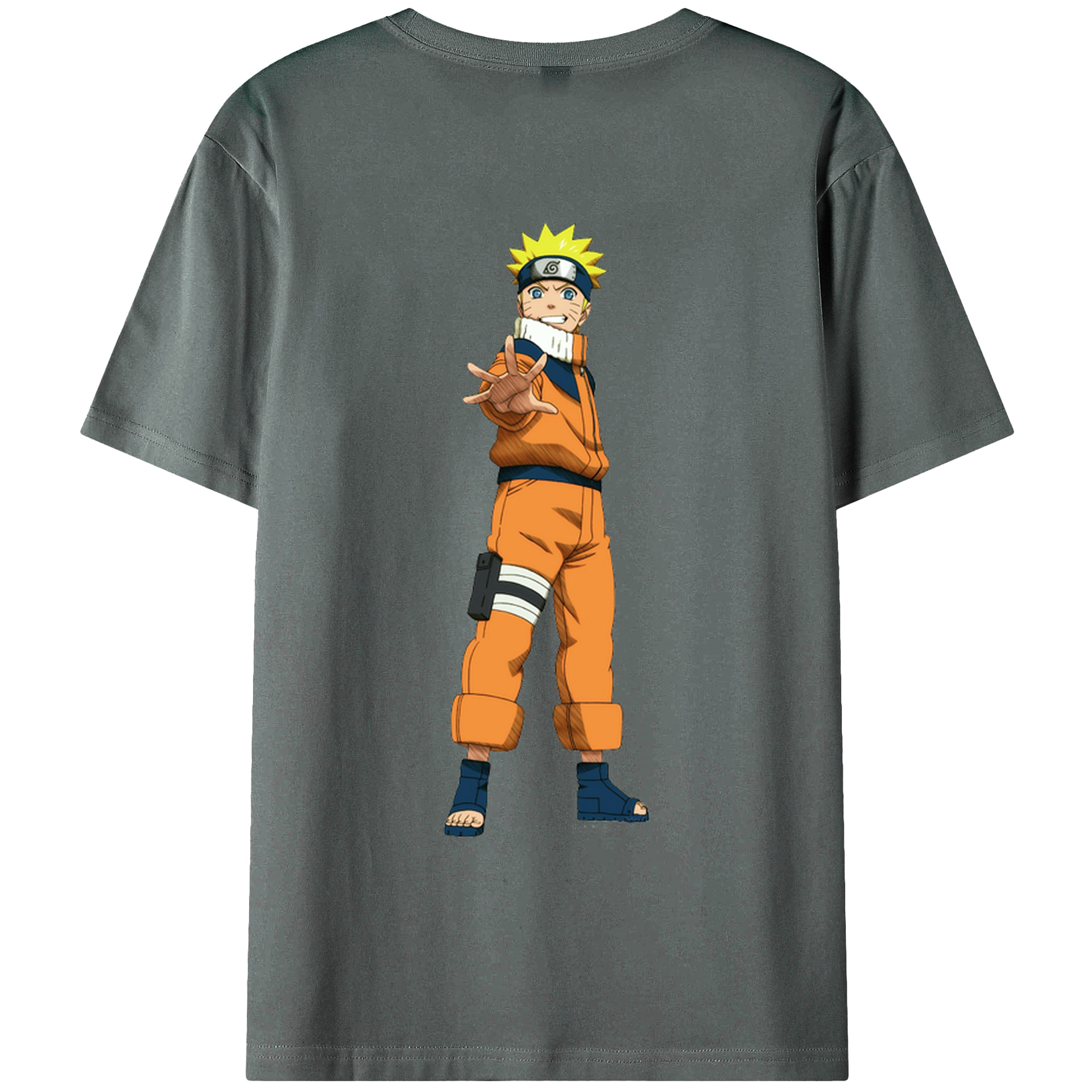 （画像用） NARUTO -ナルト- うずまき ナルト Uzumaki Naruto 綿100％ メンズ半袖Tシャツ（バックプリント） 通気性